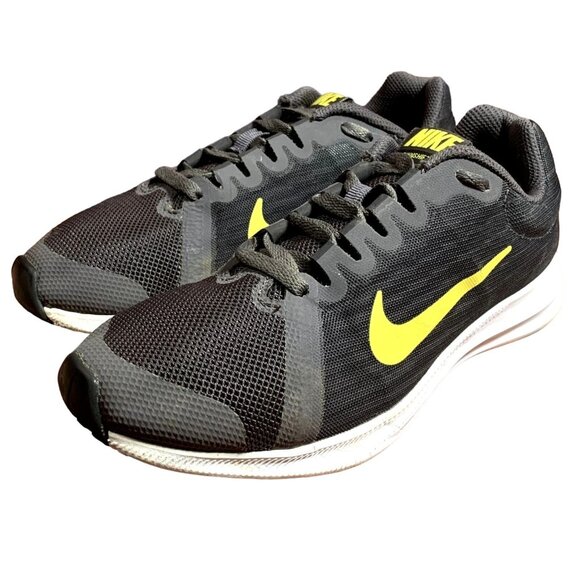 Nike Downshifter 8 Sneakers Youth 4.5 Gray Neon Swoosh Running Shoes 922853-008 - Picture 9 of 14